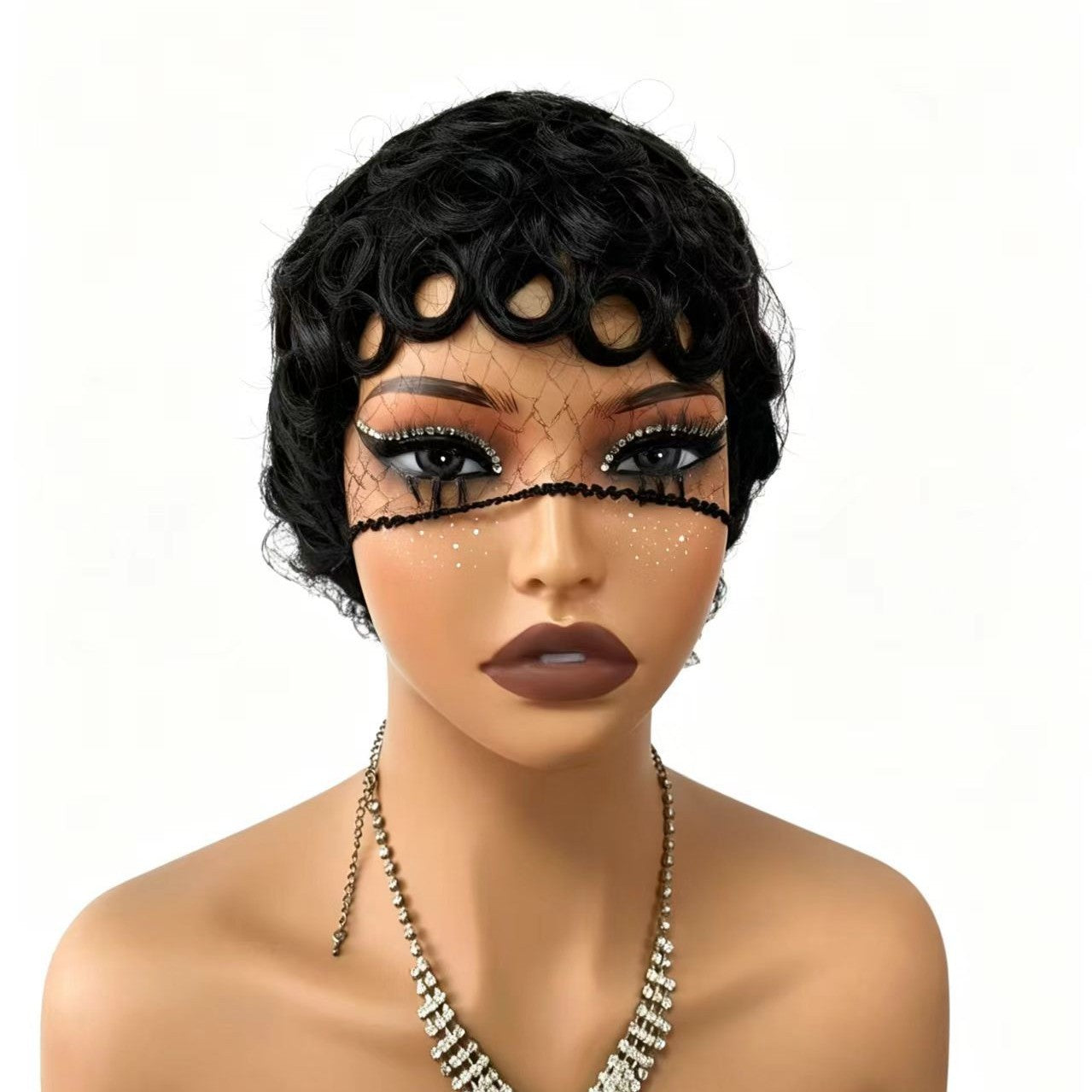Innovative African Curly Pinker Elf Short Real Hair Wig