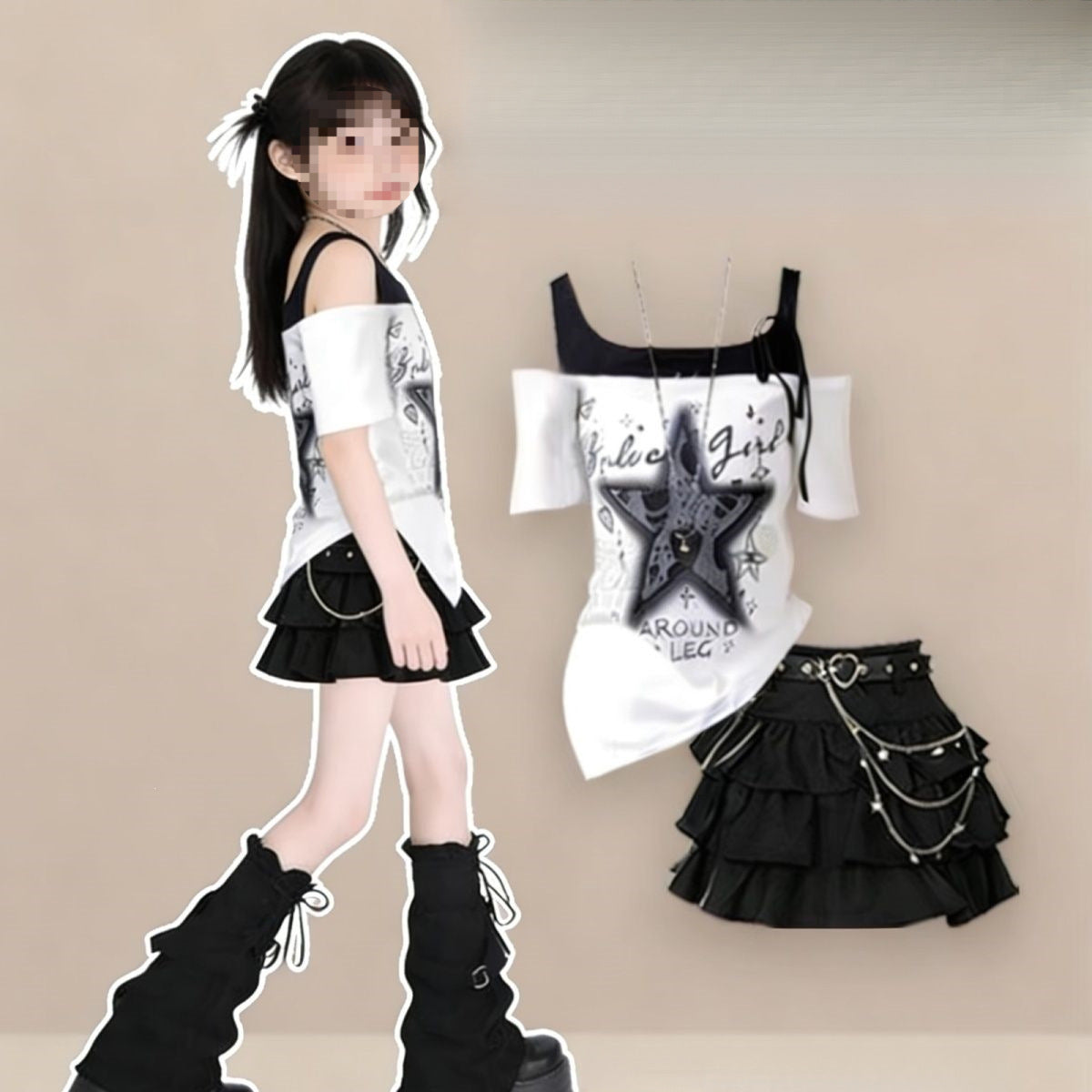 Summer T-shirt Fashion Cake Dress Cool Children's Suit