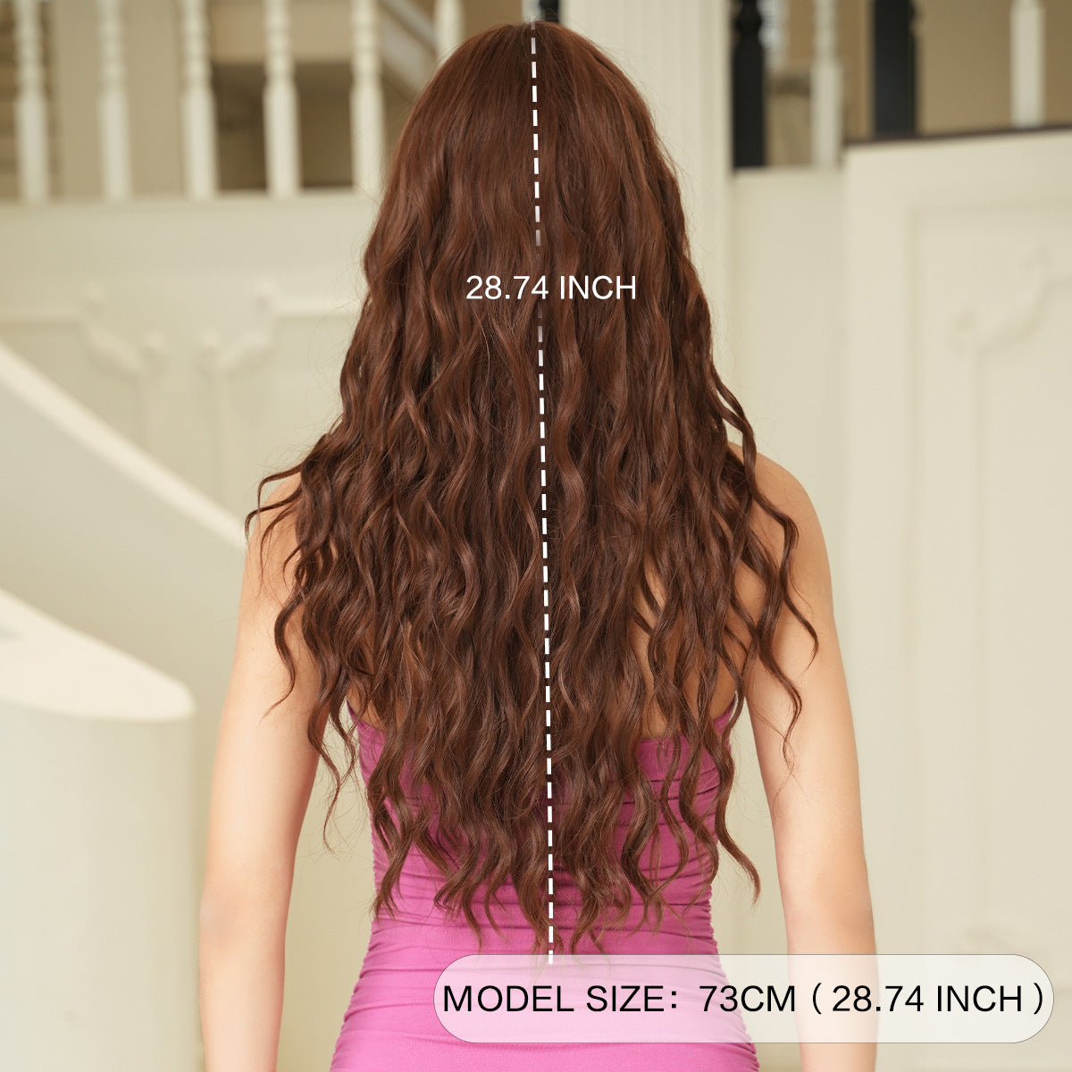Brown Small Lace Female Forehead Hand Crocheting Natural Curly Hair Wig Long Curls