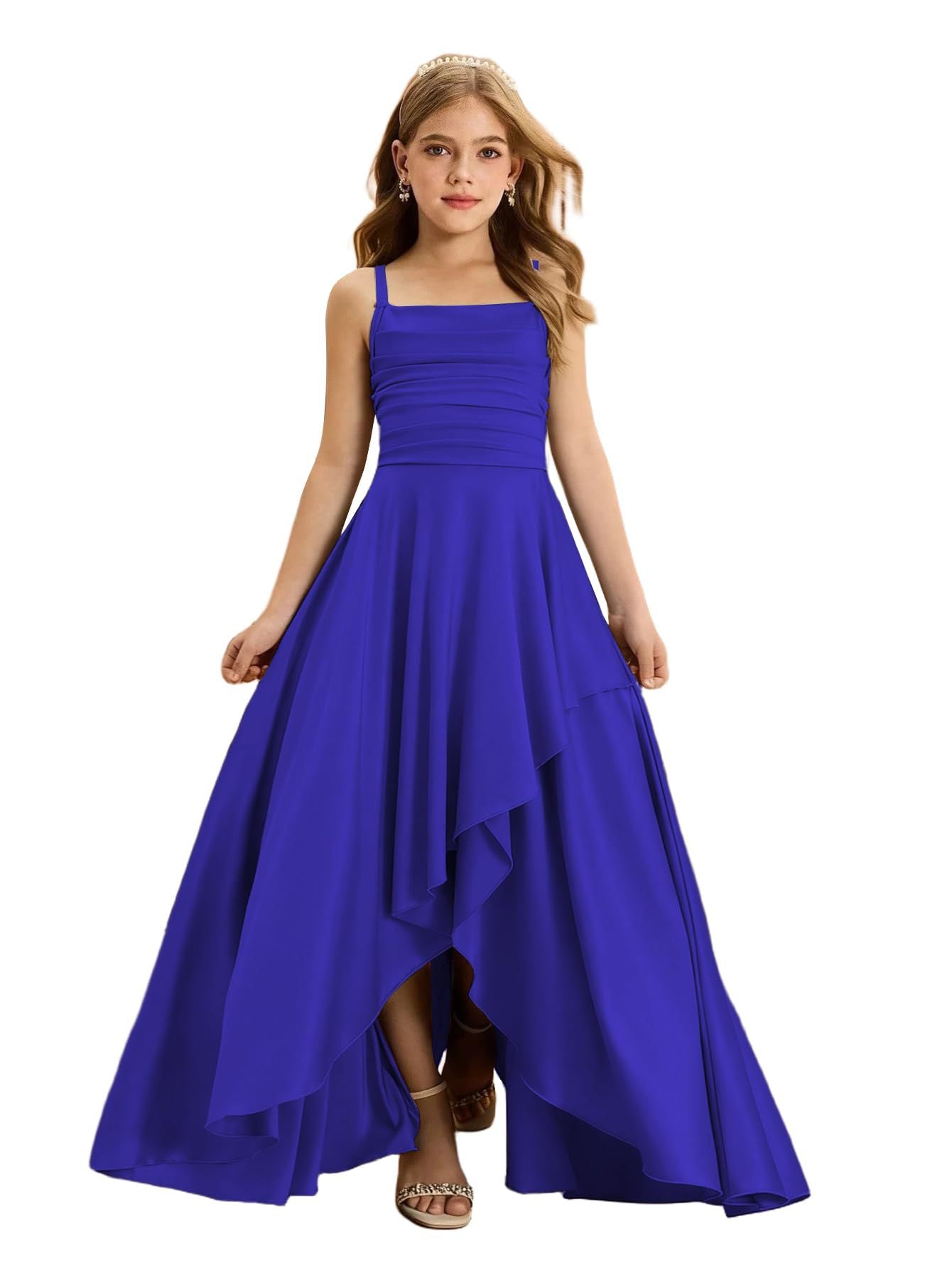 Women's With Pleated Waist Tight Irregular Layered Party Children's Dress