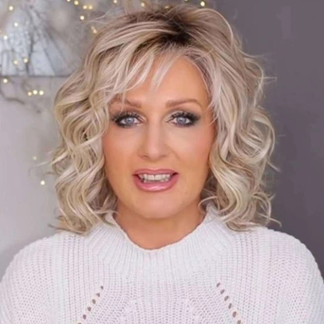 Stylish Women's Light Golden Synthetic Wigs Wig Short Curly Hair