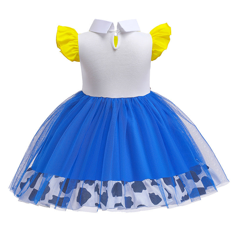 Little Skirt Summer Cotton For Pullover Print Children's Dress