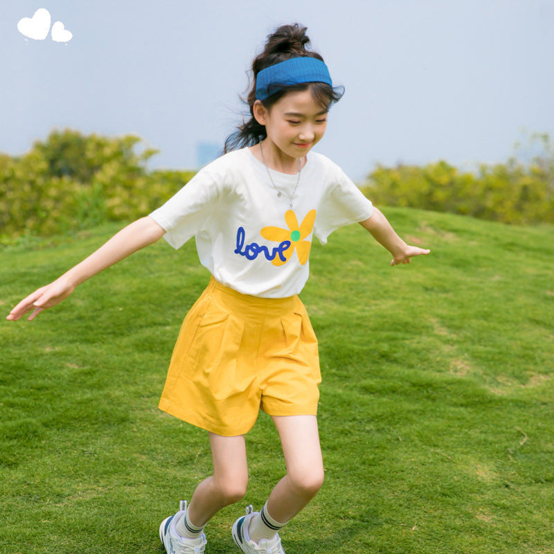 Children's Summer Suits Western Style Short-sleeved Shorts Medium Big Children's Suit