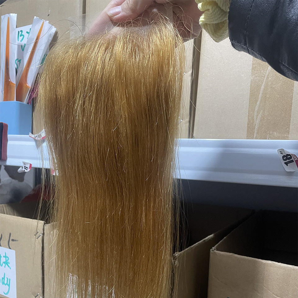 Graceful Glamorous Straight Human Lace Piece Real Hair Wig