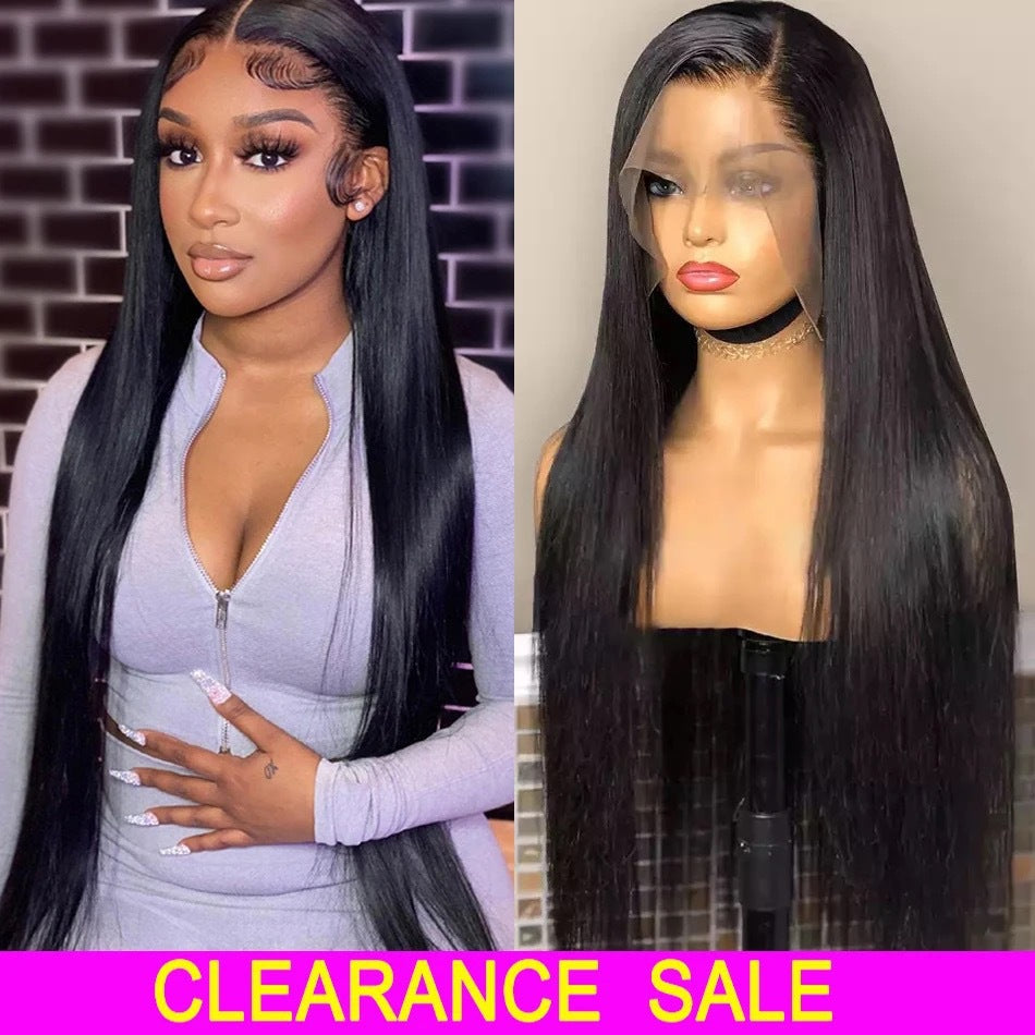 Women's Front Lace Small Sheath Hair Head Long Straight Wig