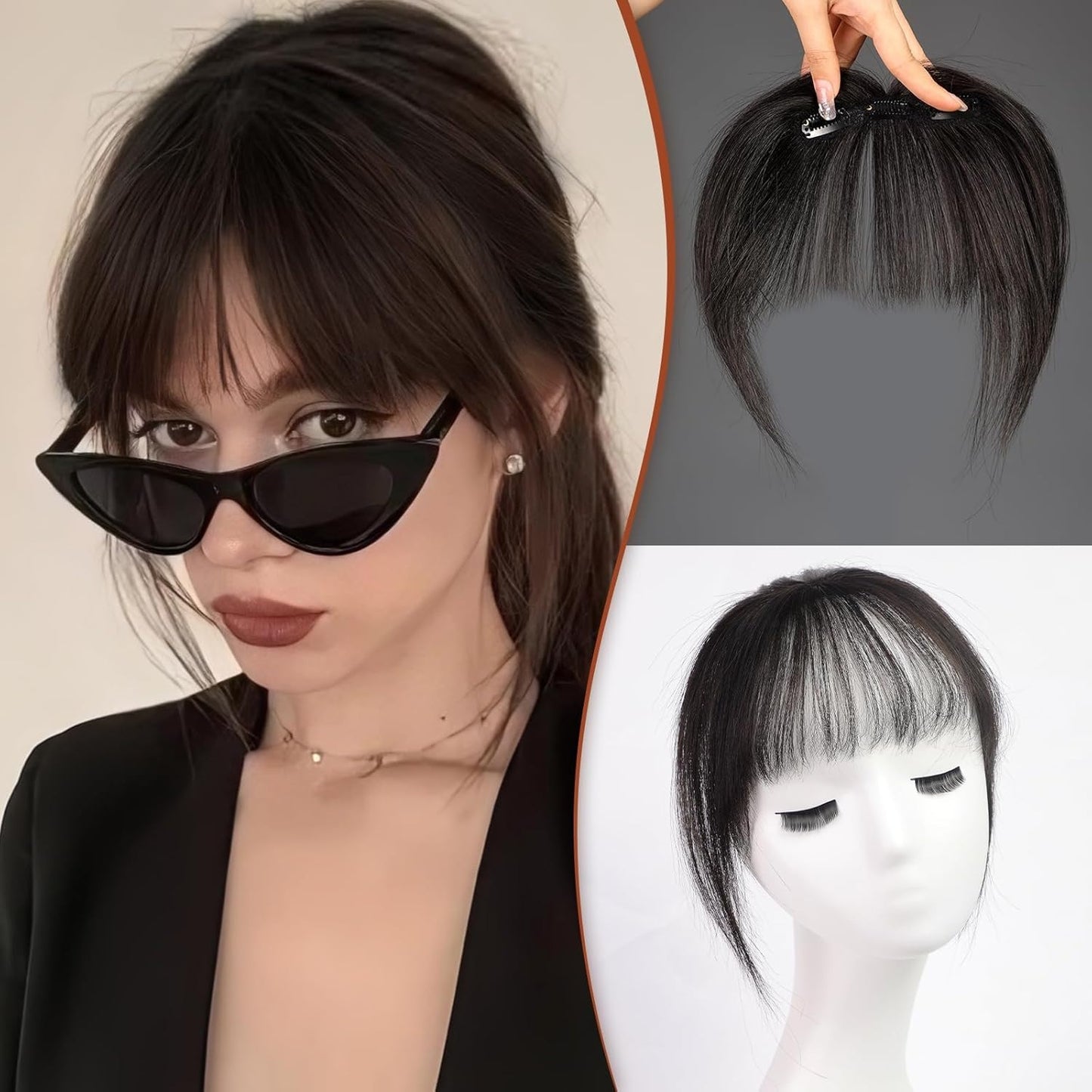 Bangs Convenient Cover Gray Light Air Real Hair Wig