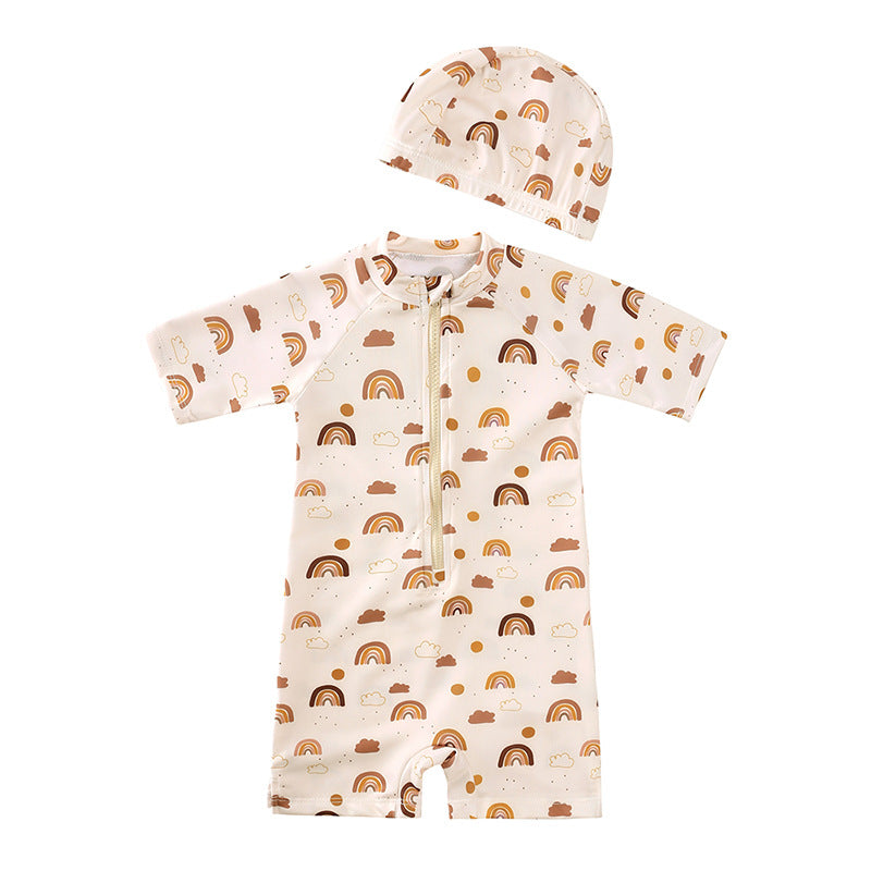 Children's Clothing Zipper One-piece Beach Swimsuit Boys Jumpsuit, Climbing Suit