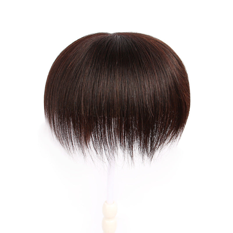Men's Hair Supplementing Piece Seamless Cover Gray Blank Head Wig