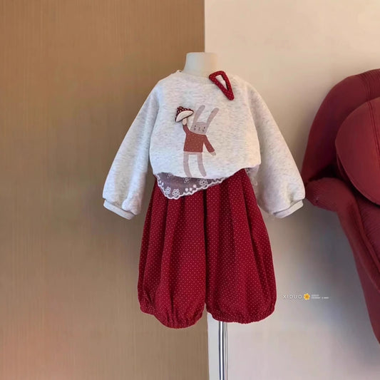 Sweater Set Korean Style Autumn Versatile Children's Suit