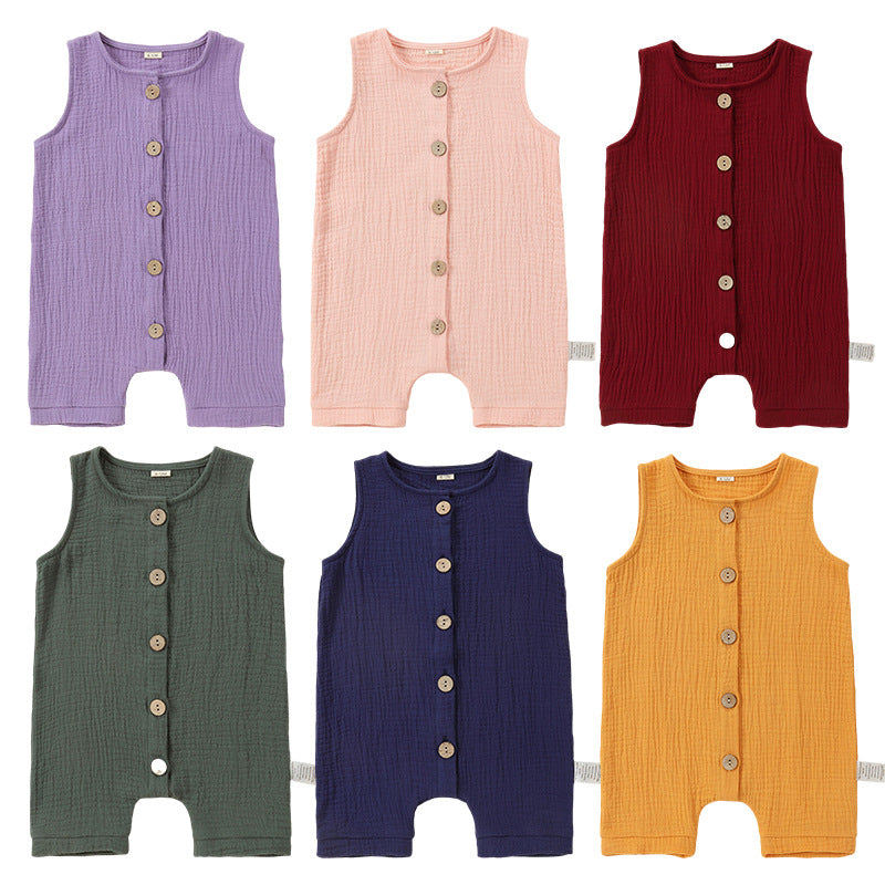 Sleeveless Clothes Summer Breathable Vest Born Jumpsuit, Climbing Suit