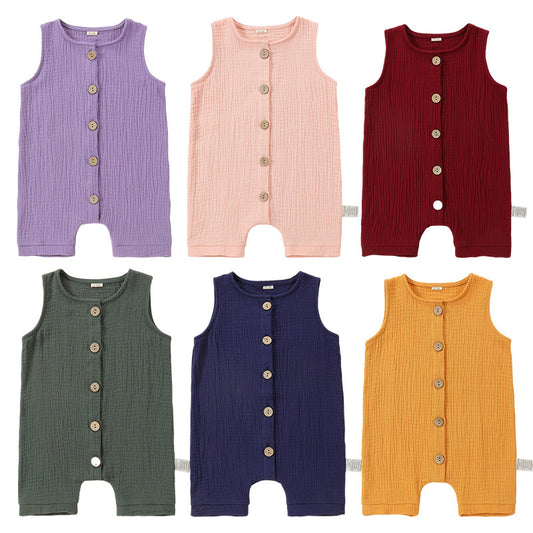 Sleeveless Clothes Summer Breathable Vest Born Jumpsuit, Climbing Suit