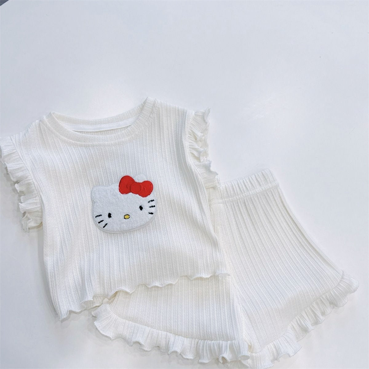Summer Korean Cute Cat Short Sleeve Pants Children's Suit