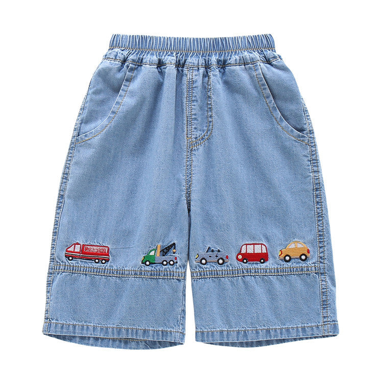 Children's Denim Shorts Cropped Capris Summer Casual Children's Pants