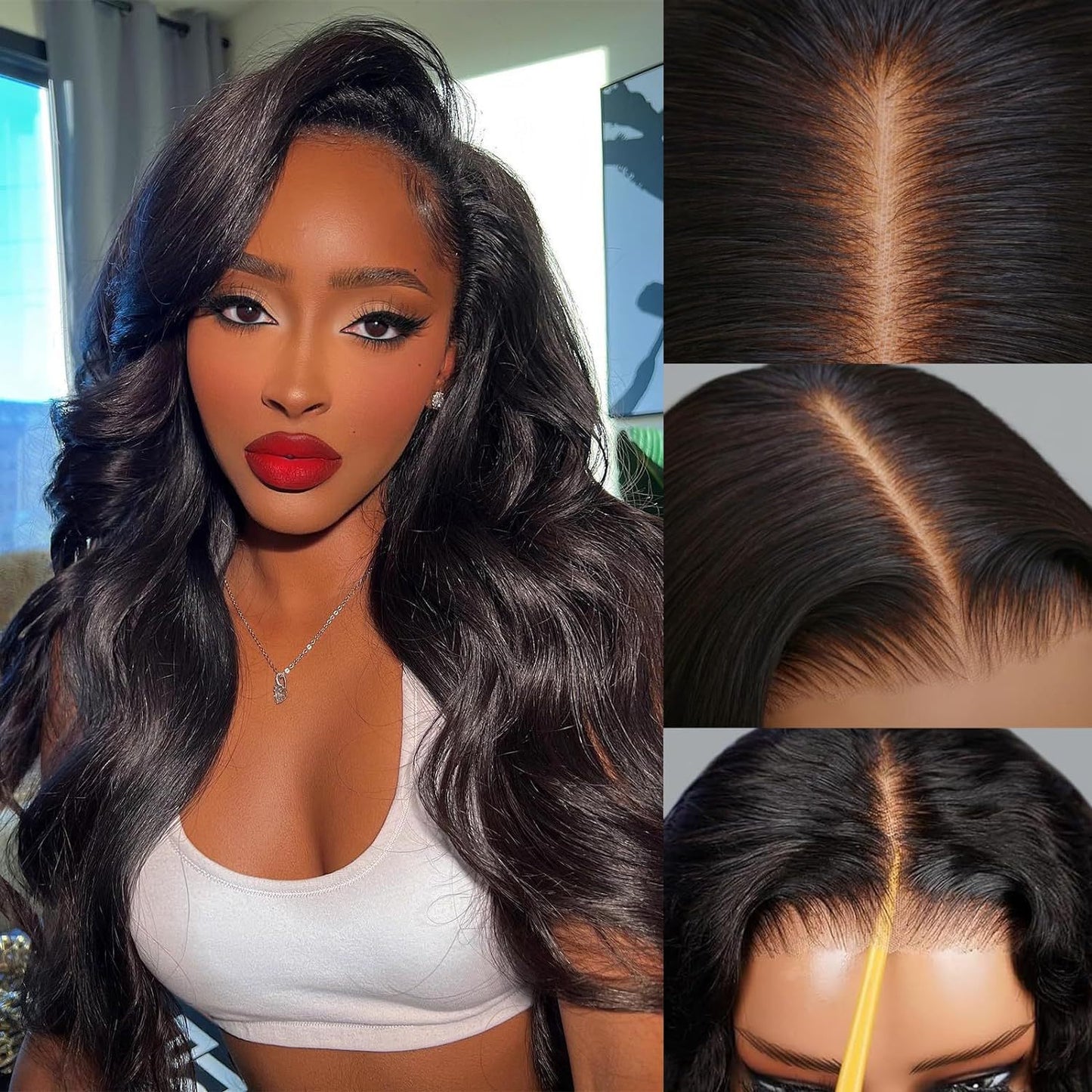 Lace Female Medium Large Wave Curly Hair Wig Long Curls