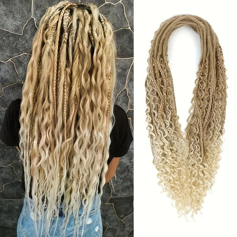Dreadlocks Double-tailed Rolled Tail Three-strand Braid Wig Ponytail