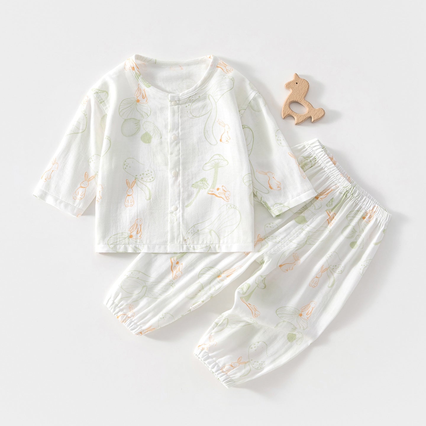Pajama Sets Long-sleeved Bamboo Fiber Top Children's Suit