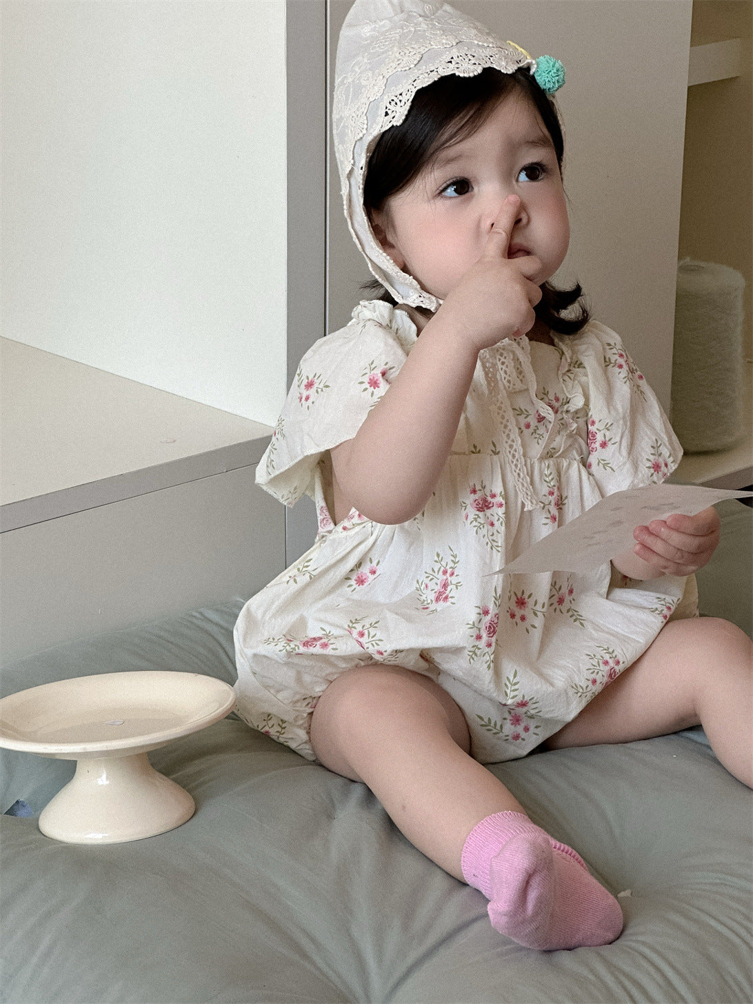 Children's Flower Jumpsuit Summer Clothes Thin Korean Style Clothing Jumpsuit, Climbing Suit