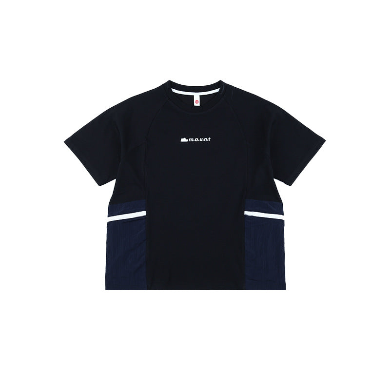 Children's Summer Pocket Half-sleeved Middle Big Round Children's T-shirt