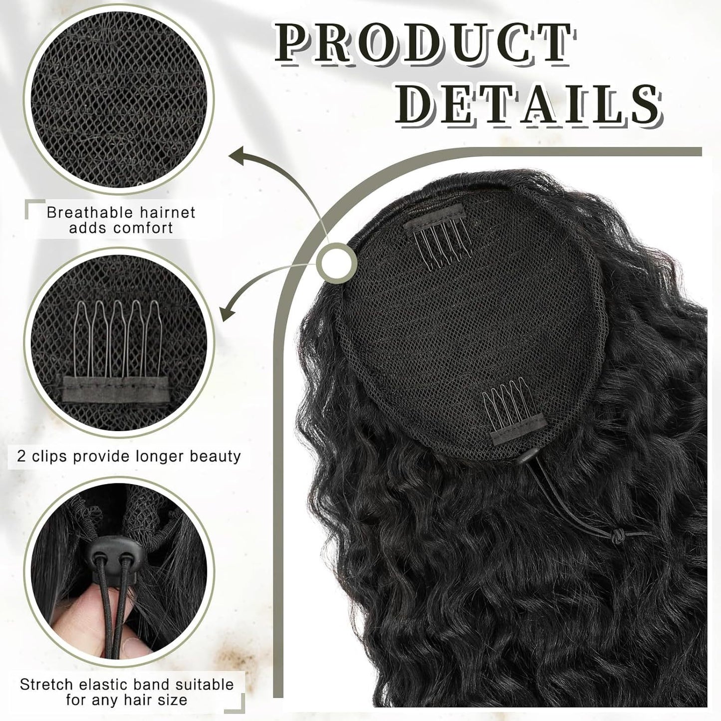 Hair Extension Small Volume Fluffy Drawstring Wig Ponytail