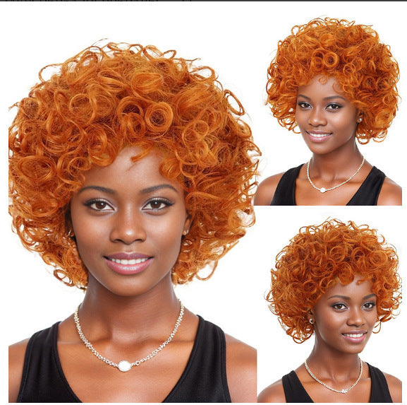 Front Lace African Fashion Fluffy Wigs Wig Short Curly Hair