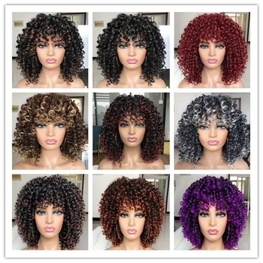 Winding Stick African Small Volume Fluffy Wig Short Curly Hair
