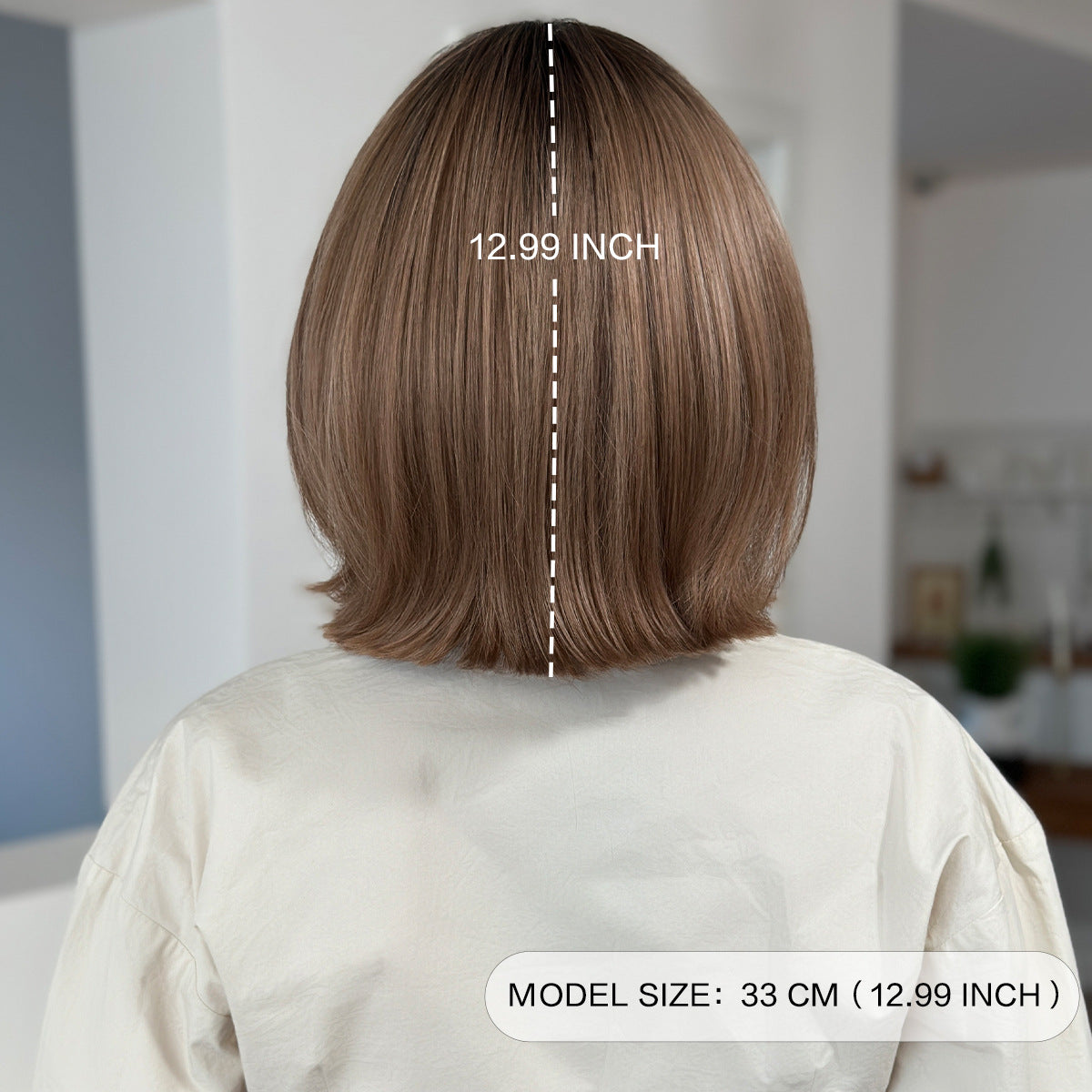 Female Brown Level Within The Age Reduction Air Bangs Wig Short Curly Hair