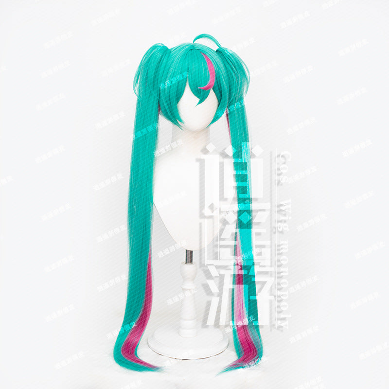 Linkage Simulation Human Scalp Top Tiger Mouth Clip Double Ponytail Cos Wig