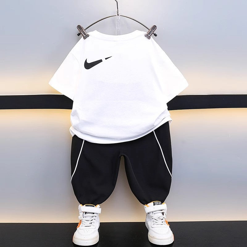 Children's Short-sleeved Broken Hook Summer Korean Style Children's Suit