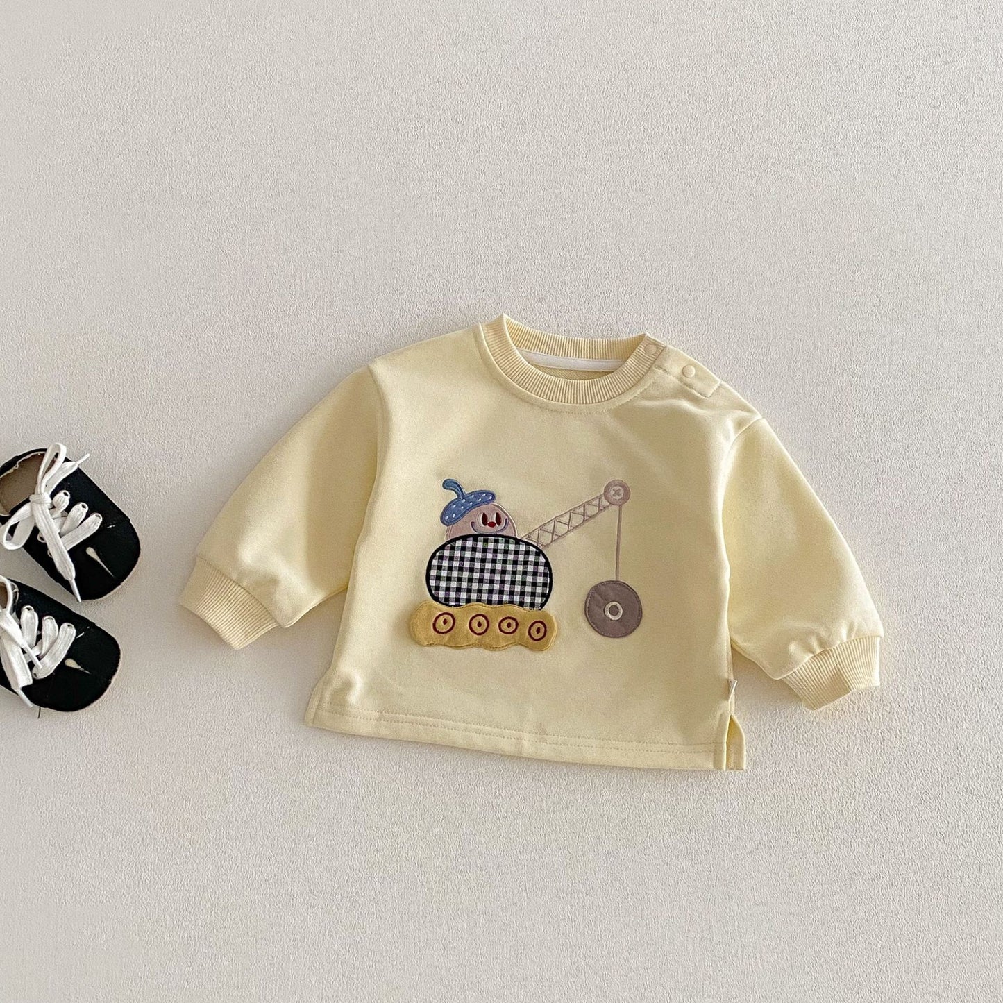 No Refund Change Patch Sweater Spring Boys Fashion Cartoon Children's T-shirt