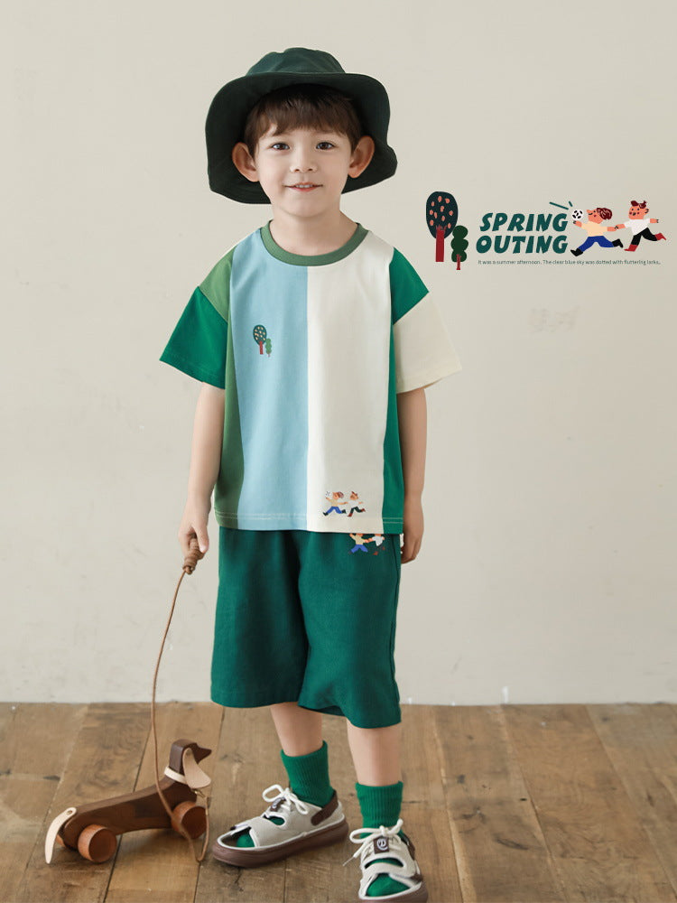Short-sleeved Loose Casual Shorts Anti Mosquito Children's T-shirt