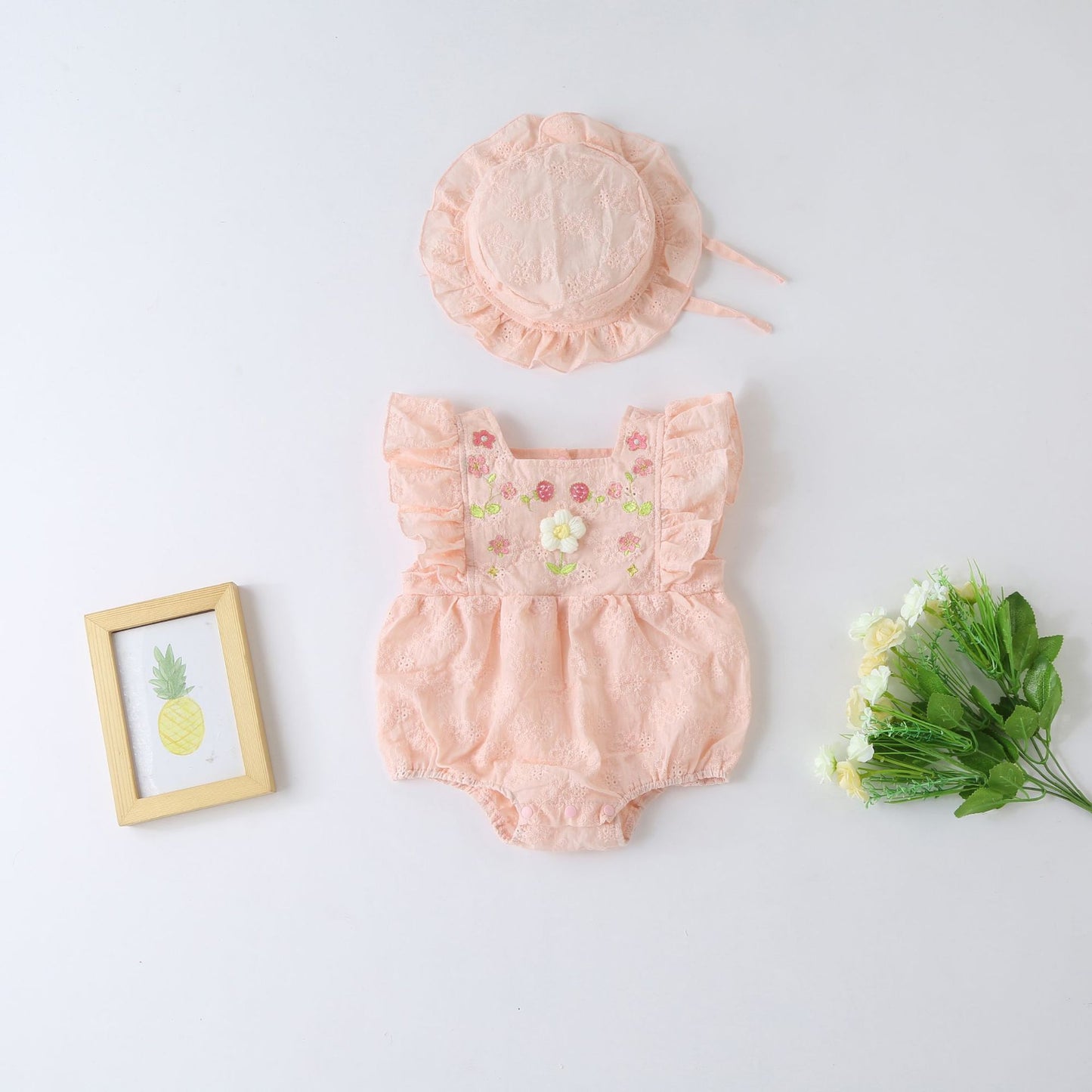 Children's Embroidered Clothing Summer Going Out Rompers Born Jumpsuit, Climbing Suit