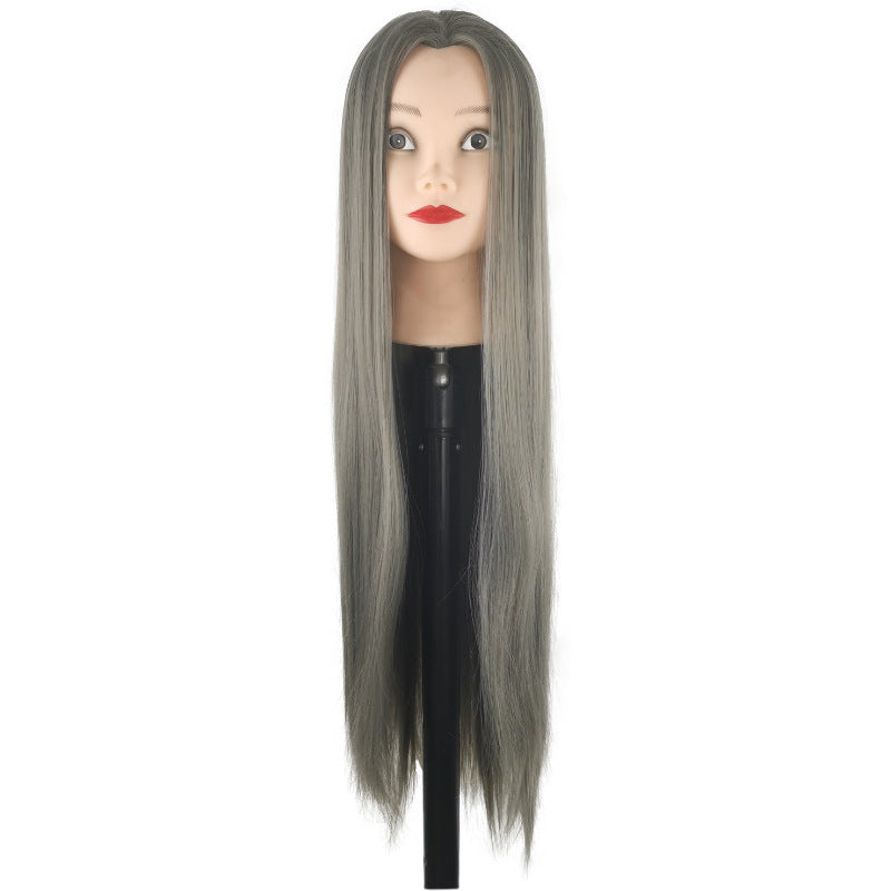Head Braided Hair Practice Mannequin Hairdressing Cutting Wig Ponytail