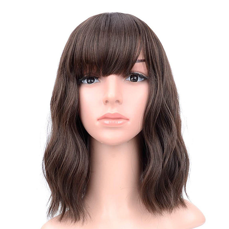 Halloween Bangs Color Short Curly Hair Long Straight Wig
