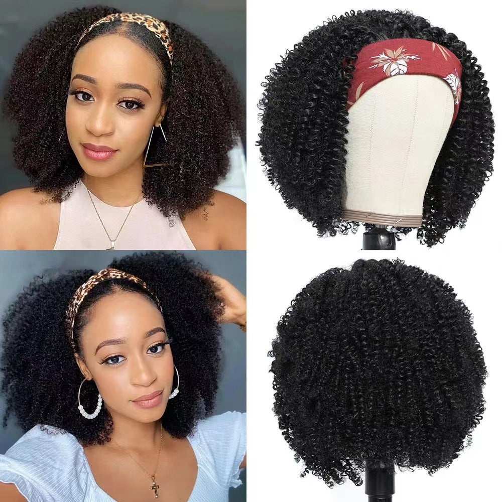 Band Curling Iron Set Chemical Fiber Sheath Exotic Wig Short Curly Hair