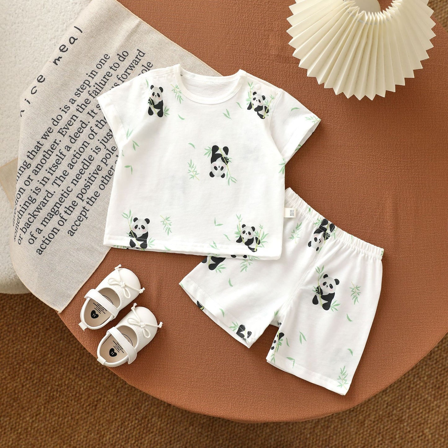Children's Pure Cotton Short Sleeve Pants Home Children's Suit