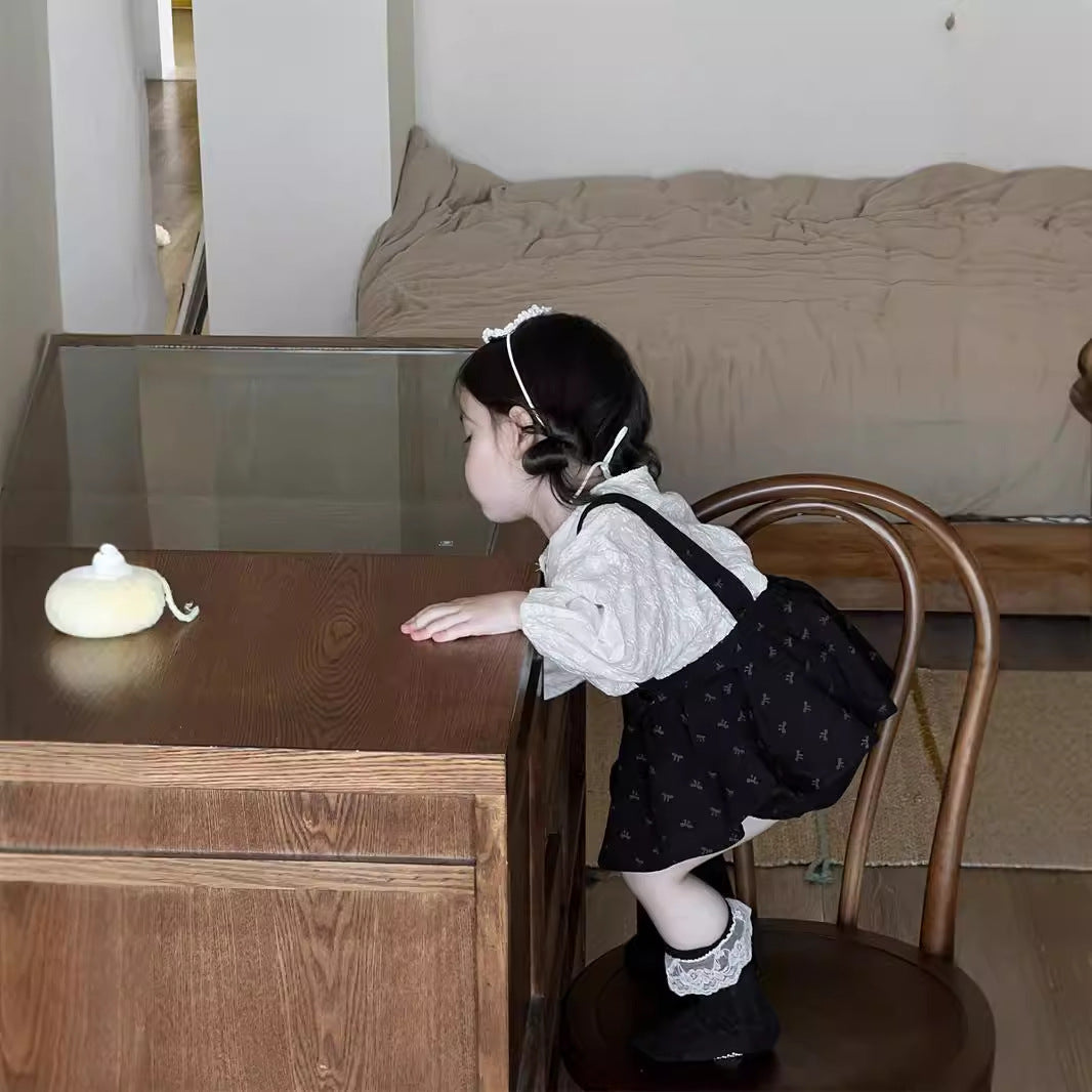 Children's Korean Style Clothing Clothes Doll Shirt Strap Bag Fart Blouse Children's Suit