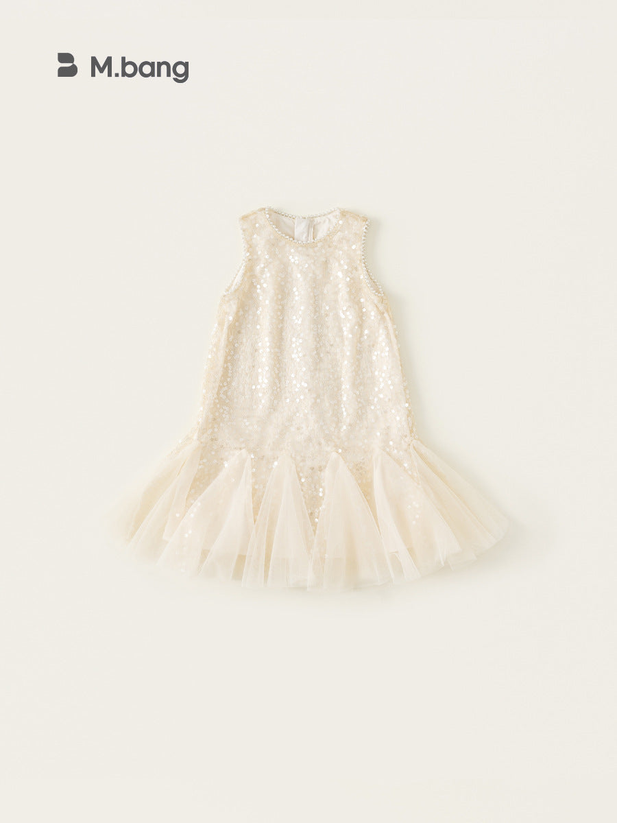 Children's Clothing Sequins Mesh Stitching Summer Small Princess Children's Dress