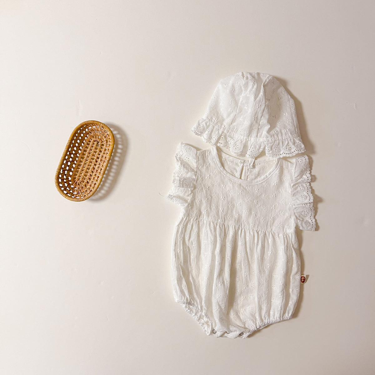 Korean Style Summer Romper Lace Flounced Sleeve Jumpsuit, Climbing Suit