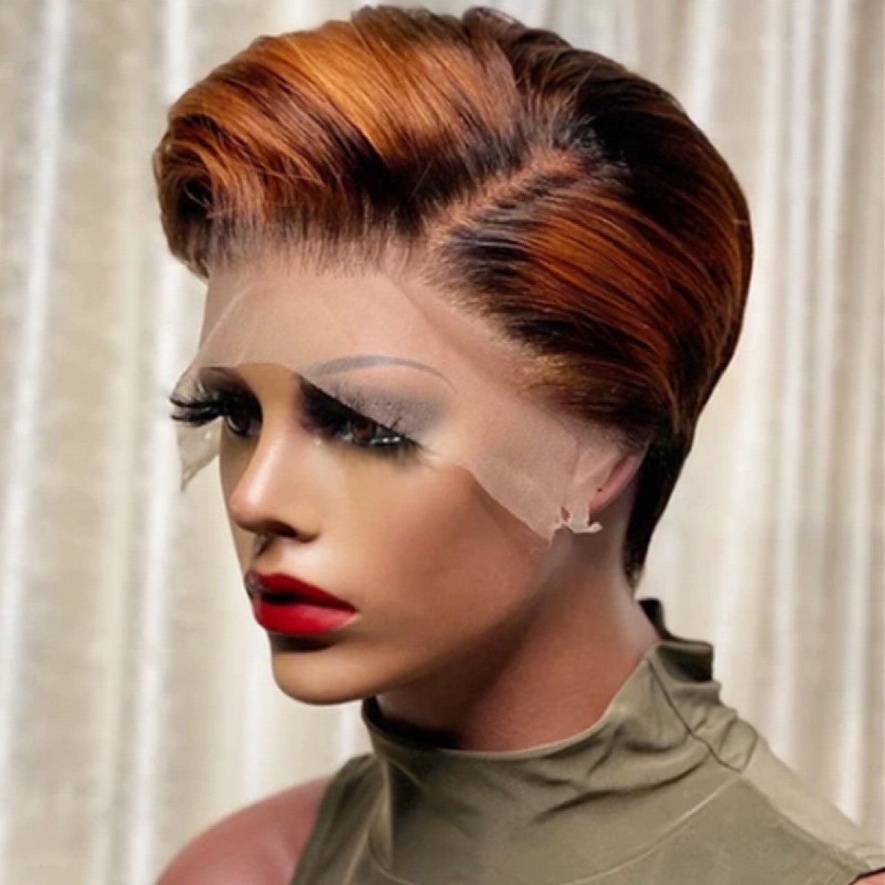 Women's Fashion Dyed Straight Synthetic Wigs Wig Short Curly Hair