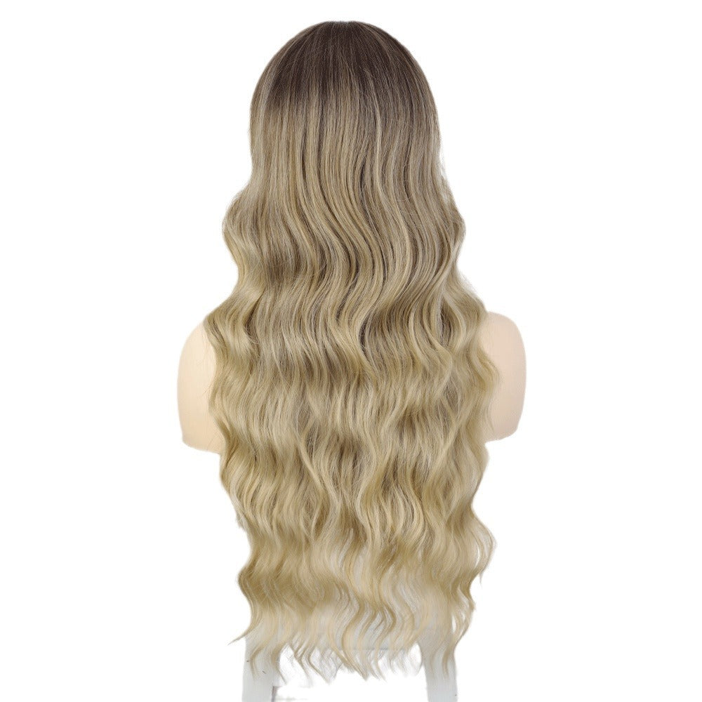 Gradient Color Curly Female Chemical Fiber Wig Long Curls