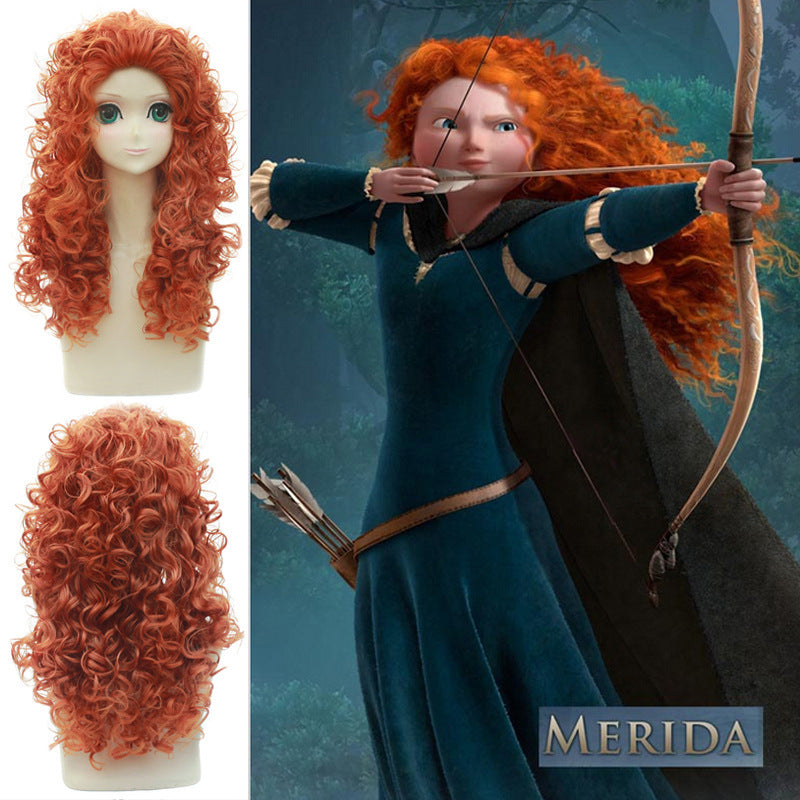 Brave Legend Princess Merida Anime Halloween Wig Long Curls