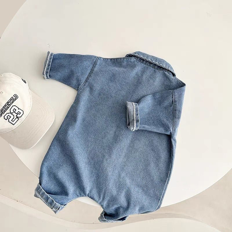 Women's & Men's Jumpsuit Denim Bear Infant Going Out Jumpsuit, Climbing Suit