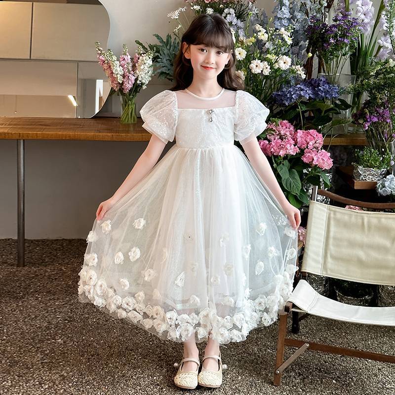 Summer Middle Big Cute Sweet Court Style Princess Children's Dress