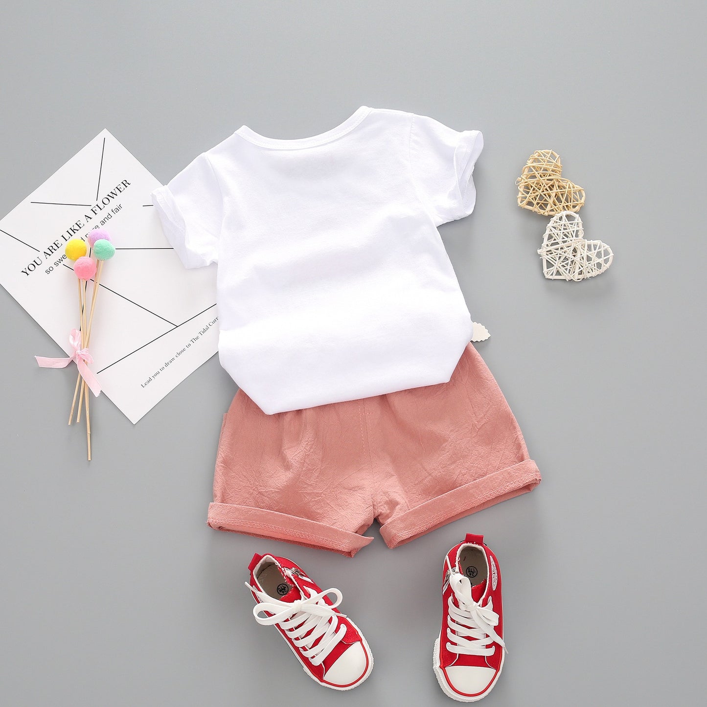 Round Neck Cartoon Watermelon Short-sleeved Casual Children's Suit