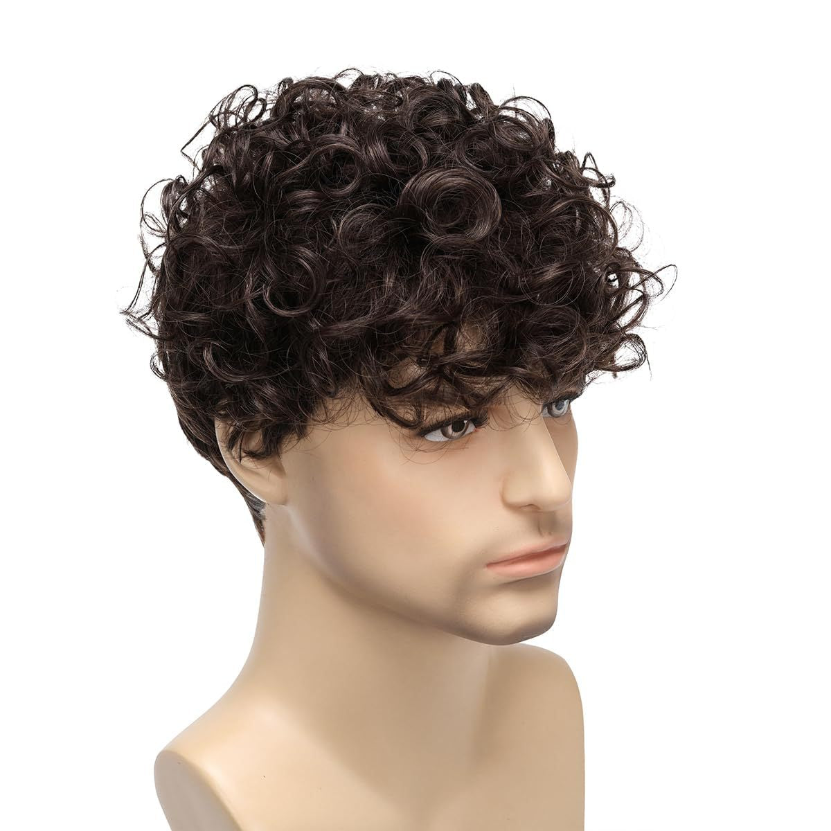 Men's Short Curly Hair Fashion Small Synthetic Wigs Men's Wig