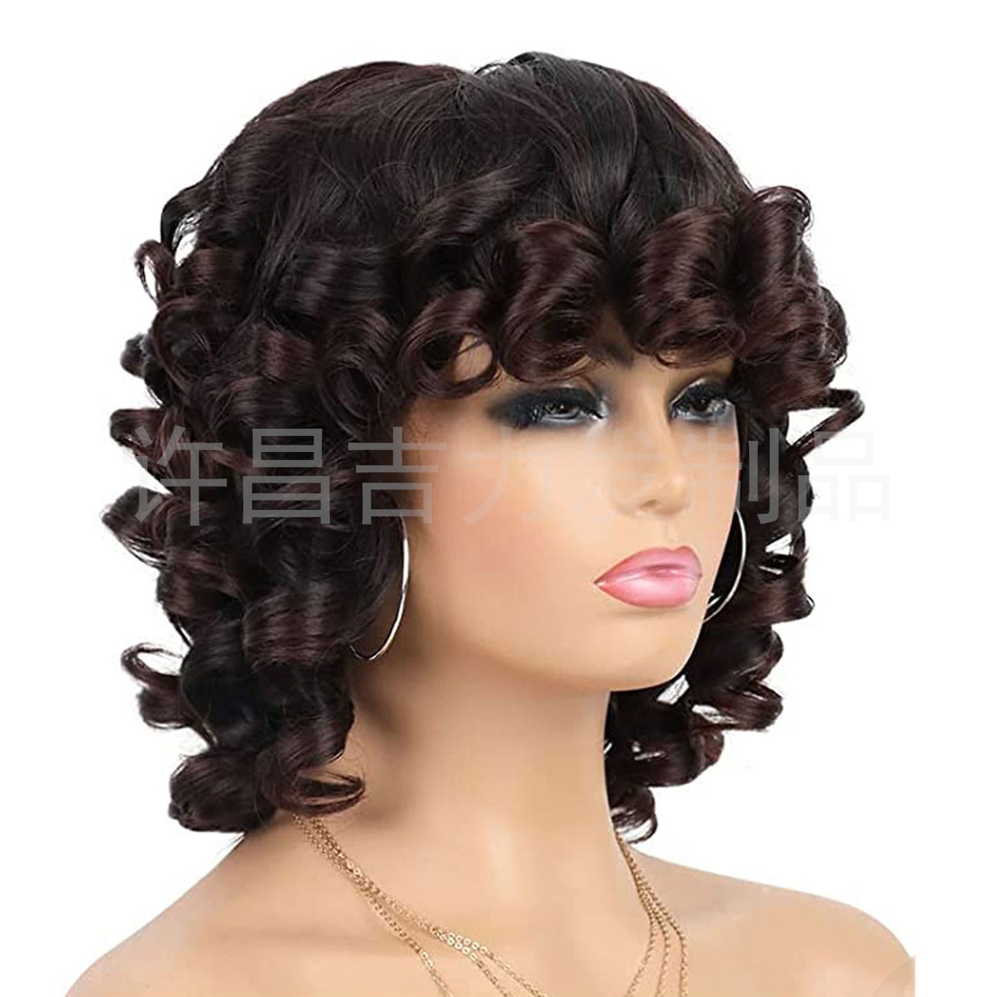 Women's Head Cover African Small Roman Wig Short Curly Hair
