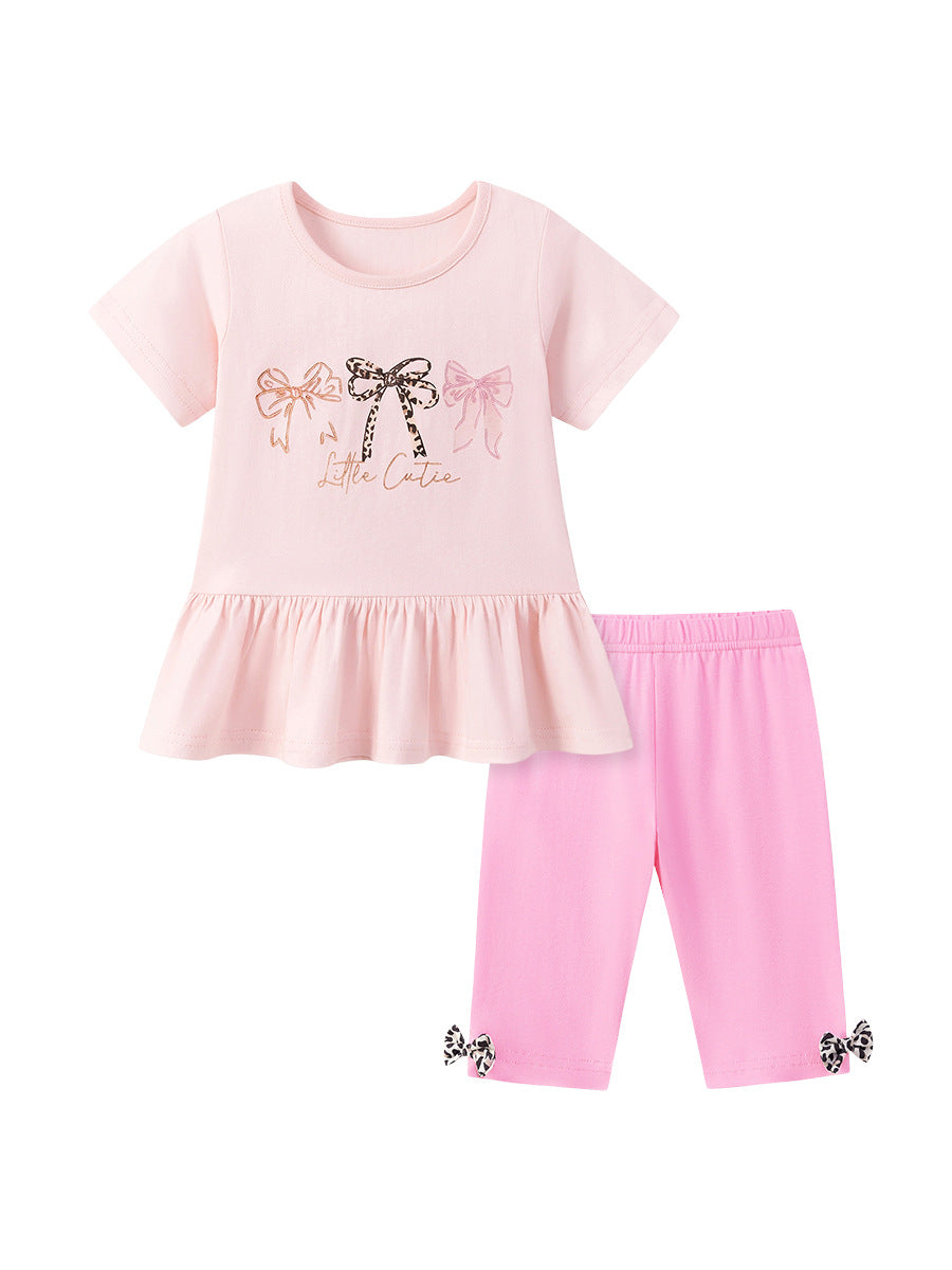 Glamorous Children's Summer Cute Short Sleeve Children's Suit