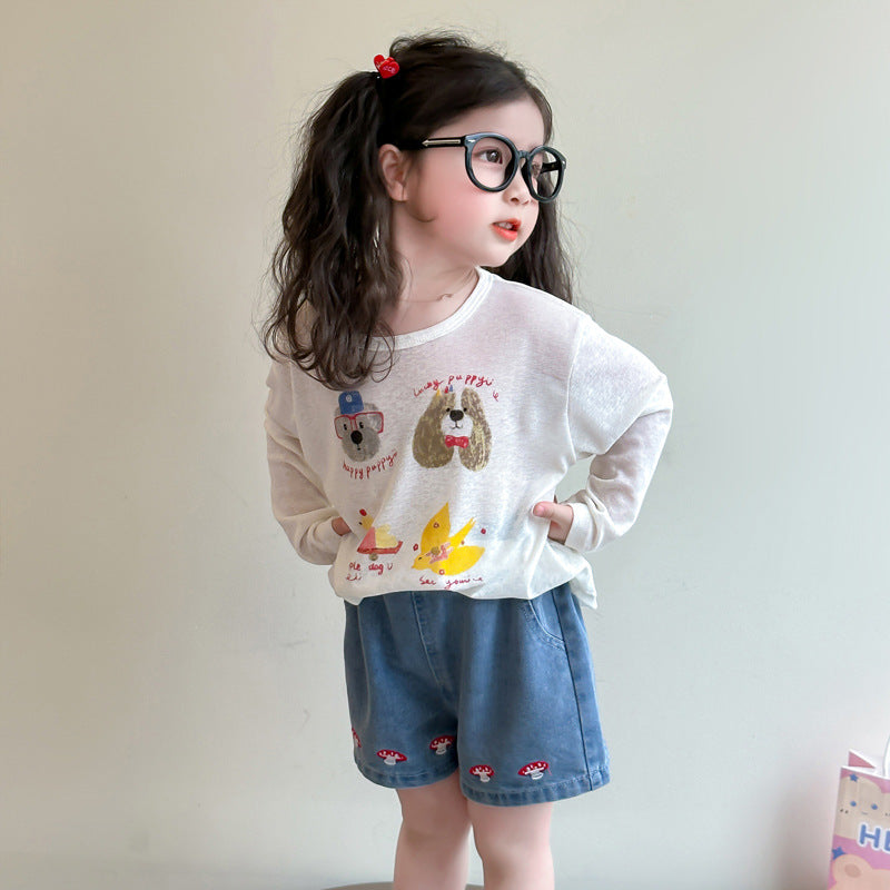 Children's Thin Summer Wear Cute Cartoon Printed Children's T-shirt