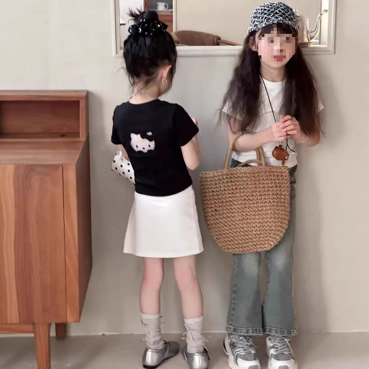 Summer Korean Embroidered Slim Short-sleeved Stylish Trendy Children's T-shirt