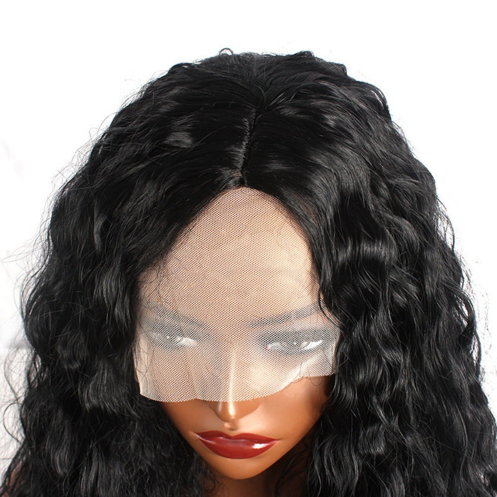 Chemical Fiber Curly Hair African Medium Small Volume Former Lace Wig Long Curls